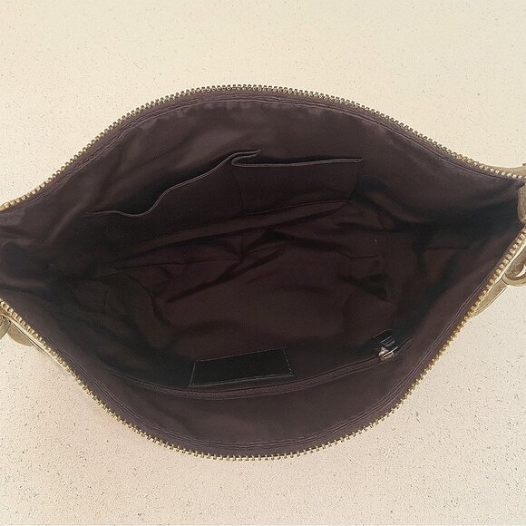 Vintage Coach Soho Pleated Leather Satchel Shoulder Bag F13747 Gold Metallic Y2k - Picture 8 of 10